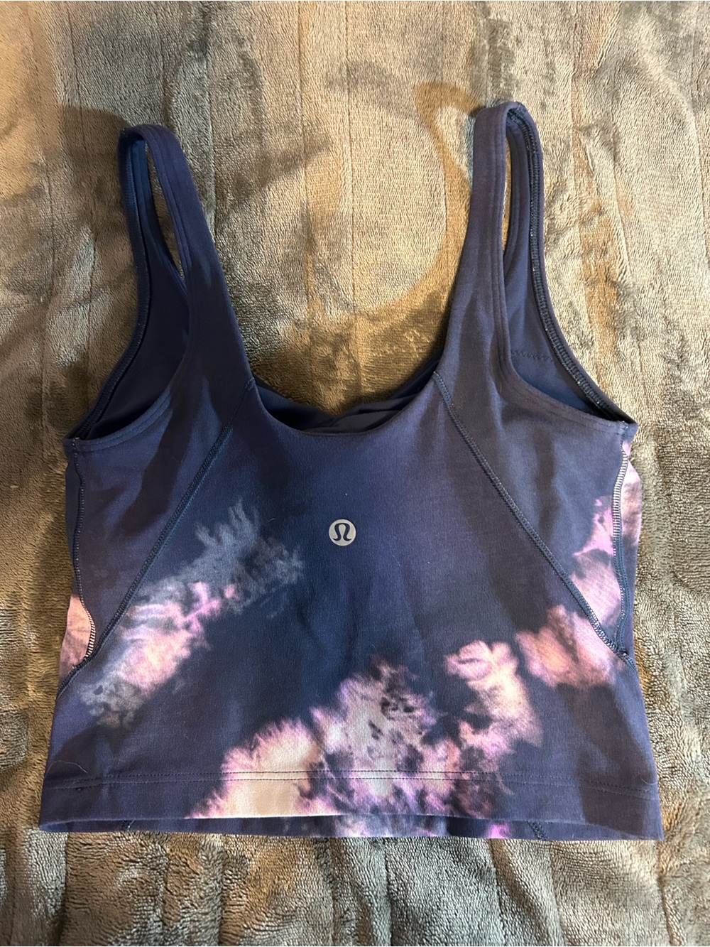 Lululemon Women's Navy Tie-Dye Tank Bralette - Great Condition, Sz 2 - Picture 2 of 7